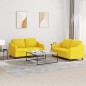 vidaXL 2-tlg. Sofagarnitur mit Kissen Hellgelb Stoff vidaXL 2-tlg. Sofagarnitur mit Kissen Hellgelb Stoff