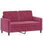 vidaXL 2-tlg. Sofagarnitur mit Kissen Weinrot Samt vidaXL 2-tlg. Sofagarnitur mit Kissen Weinrot Samt