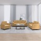 vidaXL 3-tlg. Sofagarnitur mit Kissen Braun Samt vidaXL 3-tlg. Sofagarnitur mit Kissen Braun Samt