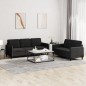 vidaXL 2-tlg. Sofagarnitur Schwarz Samt vidaXL 2-tlg. Sofagarnitur Schwarz Samt