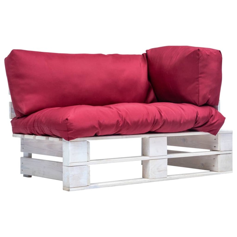 vidaXL Garten-Palettensofa mit Kissen in Rot Kiefernholz vidaXL Garten-Palettensofa mit Kissen in Rot Kiefernholz