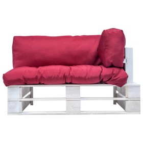 vidaXL Garten-Palettensofa mit Kissen in Rot Kiefernholz