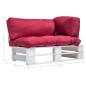vidaXL Garten-Palettensofa mit Kissen in Rot Kiefernholz vidaXL Garten-Palettensofa mit Kissen in Rot Kiefernholz