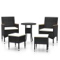 vidaXL 5-tlg. Garten-Lounge-Set Poly Rattan Schwarz vidaXL 5-tlg. Garten-Lounge-Set Poly Rattan Schwarz