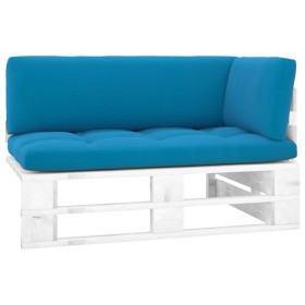 vidaXL Outdoor-Ecksofa Paletten Kiefernholz Imprägniert Weiß