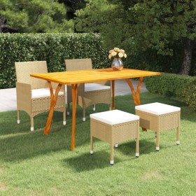 vidaXL 5-tlg. Garten-Essgruppe Beige