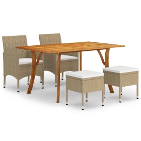 vidaXL 5-tlg. Garten-Essgruppe Beige