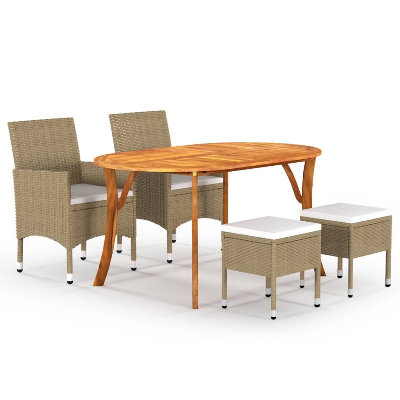 vidaXL 5-tlg. Garten-Essgruppe Beige vidaXL 5-tlg. Garten-Essgruppe Beige