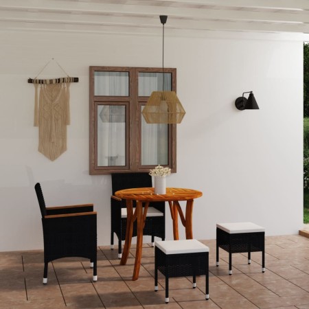 vidaXL 5-tlg. Garten-Essgruppe Schwarz