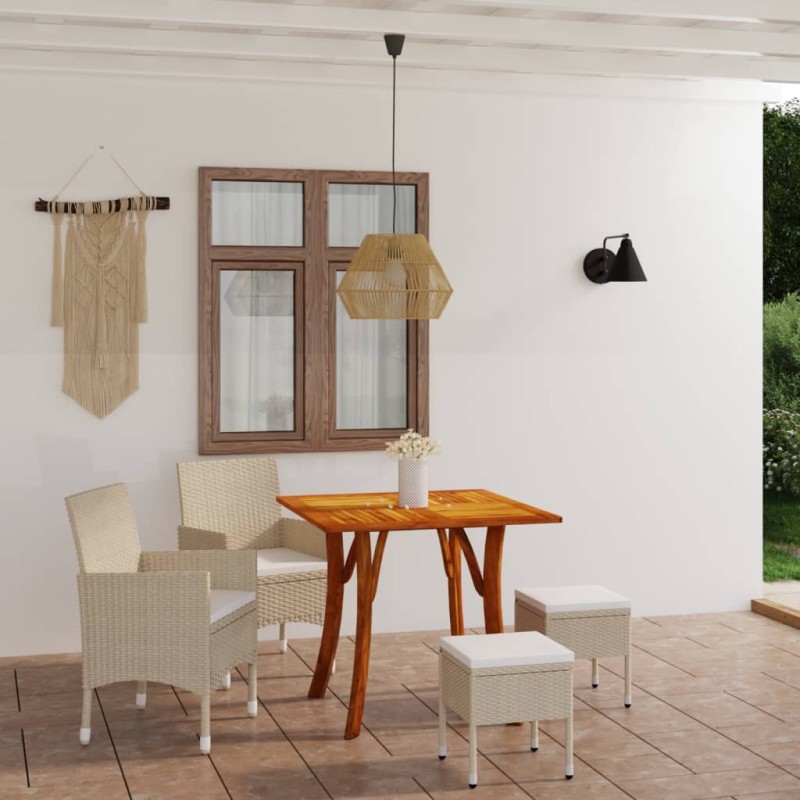 vidaXL 5-tlg. Garten-Essgruppe Beige vidaXL 5-tlg. Garten-Essgruppe Beige