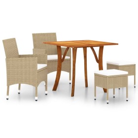 vidaXL 5-tlg. Garten-Essgruppe Beige
