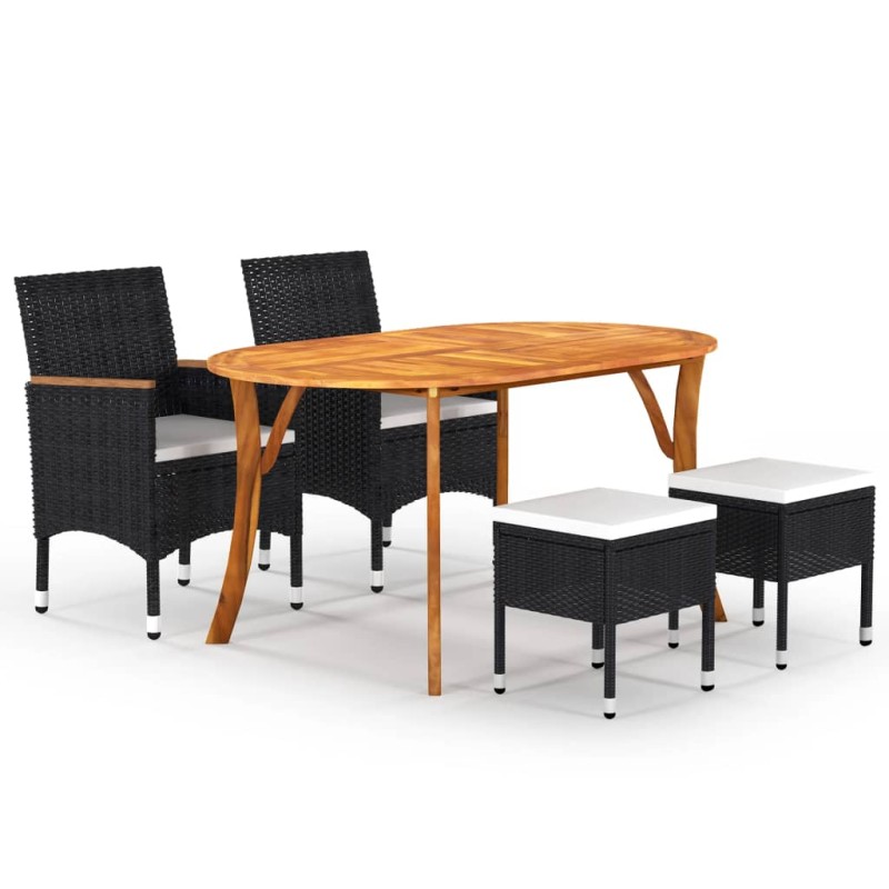 vidaXL 5-tlg. Garten-Essgruppe Schwarz vidaXL 5-tlg. Garten-Essgruppe Schwarz