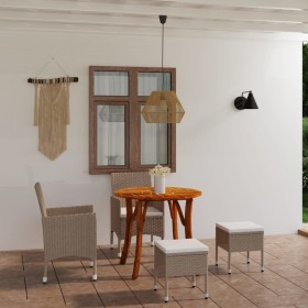 vidaXL 5-tlg. Garten-Essgruppe Beige