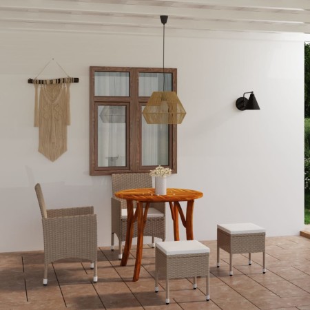 vidaXL 5-tlg. Garten-Essgruppe Beige