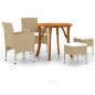 vidaXL 5-tlg. Garten-Essgruppe Beige vidaXL 5-tlg. Garten-Essgruppe Beige