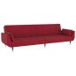 vidaXL Schlafsofa 2-Sitzer mit 2 Kissen Weinrot Samt vidaXL Schlafsofa 2-Sitzer mit 2 Kissen Weinrot Samt