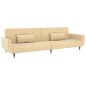 vidaXL Schlafsofa 2-Sitzer mit 2 Kissen Creme Samt vidaXL Schlafsofa 2-Sitzer mit 2 Kissen Creme Samt