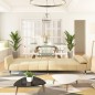 vidaXL Schlafsofa 2-Sitzer mit 2 Kissen Creme Samt vidaXL Schlafsofa 2-Sitzer mit 2 Kissen Creme Samt