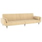 vidaXL Schlafsofa 2-Sitzer mit 2 Kissen Creme Samt vidaXL Schlafsofa 2-Sitzer mit 2 Kissen Creme Samt