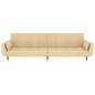 vidaXL Schlafsofa 2-Sitzer mit 2 Kissen Creme Samt vidaXL Schlafsofa 2-Sitzer mit 2 Kissen Creme Samt