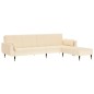 vidaXL Schlafsofa 2-Sitzer mit Hocker & Zwei Kissen Creme Samt vidaXL Schlafsofa 2-Sitzer mit Hocker & Zwei Kissen Creme Samt