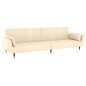 vidaXL Schlafsofa 2-Sitzer mit Hocker & Zwei Kissen Creme Samt vidaXL Schlafsofa 2-Sitzer mit Hocker & Zwei Kissen Creme Samt