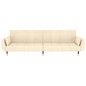 vidaXL Schlafsofa 2-Sitzer mit Hocker & Zwei Kissen Creme Samt vidaXL Schlafsofa 2-Sitzer mit Hocker & Zwei Kissen Creme Samt
