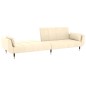 vidaXL Schlafsofa 2-Sitzer mit Hocker & Zwei Kissen Creme Samt vidaXL Schlafsofa 2-Sitzer mit Hocker & Zwei Kissen Creme Samt