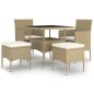 vidaXL 5-tlg. Garten-Essgruppe Poly Rattan Beige vidaXL 5-tlg. Garten-Essgruppe Poly Rattan Beige