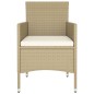 vidaXL 5-tlg. Garten-Essgruppe Poly Rattan Beige vidaXL 5-tlg. Garten-Essgruppe Poly Rattan Beige