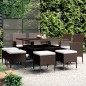 vidaXL 9-tlg. Garten-Essgruppe Poly Rattan Braun vidaXL 9-tlg. Garten-Essgruppe Poly Rattan Braun