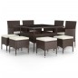 vidaXL 9-tlg. Garten-Essgruppe Poly Rattan Braun vidaXL 9-tlg. Garten-Essgruppe Poly Rattan Braun