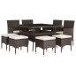 vidaXL 9-tlg. Garten-Essgruppe Poly Rattan Braun vidaXL 9-tlg. Garten-Essgruppe Poly Rattan Braun