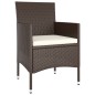 vidaXL 9-tlg. Garten-Essgruppe Poly Rattan Braun vidaXL 9-tlg. Garten-Essgruppe Poly Rattan Braun