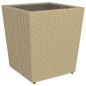 vidaXL 5-tlg. Garten-Bistro-Set Poly Rattan und Hartglas Beige vidaXL 5-tlg. Garten-Bistro-Set Poly Rattan und Hartglas Beige