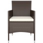 vidaXL 5-tlg. Garten-Bistro-Set Poly Rattan und Hartglas Braun vidaXL 5-tlg. Garten-Bistro-Set Poly Rattan und Hartglas Braun