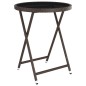 vidaXL 5-tlg. Garten-Bistro-Set Poly Rattan und Hartglas Braun vidaXL 5-tlg. Garten-Bistro-Set Poly Rattan und Hartglas Braun