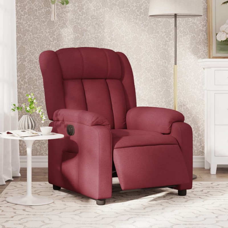 vidaXL Relaxsessel Elektrisch Weinrot Stoff vidaXL Relaxsessel Elektrisch Weinrot Stoff