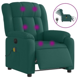 vidaXL Massagesessel Elektrisch Dunkelgrün Stoff