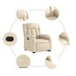 vidaXL Relaxsessel mit Aufstehhilfe Creme Stoff vidaXL Relaxsessel mit Aufstehhilfe Creme Stoff