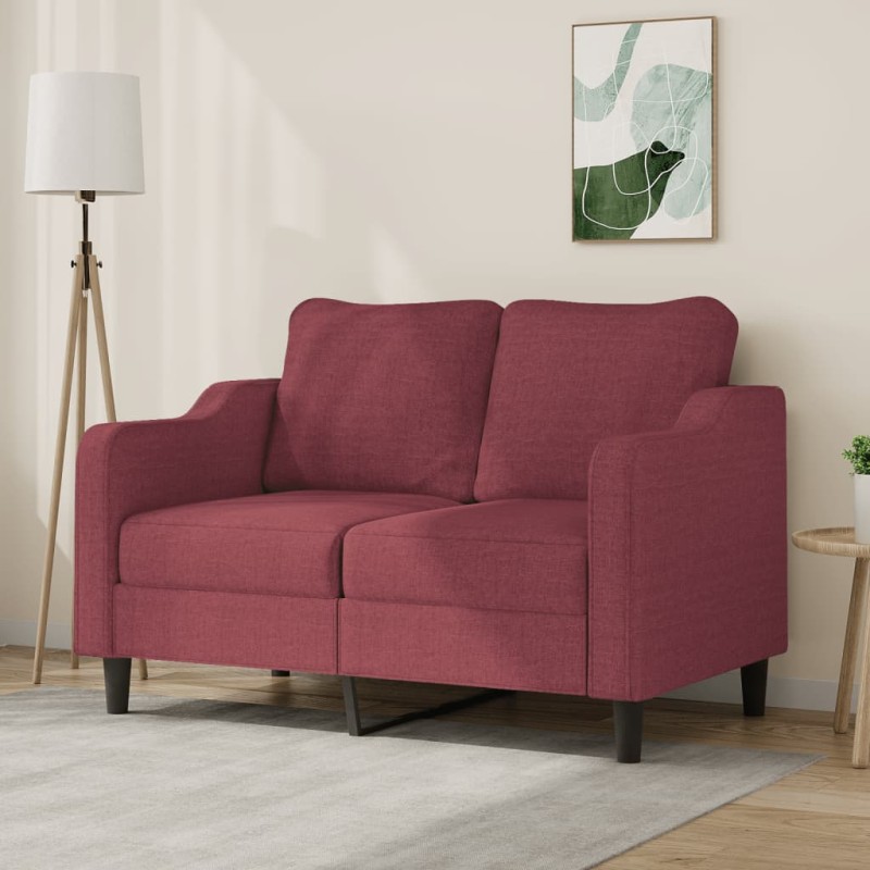 vidaXL 2-Sitzer-Sofa Weinrot 120 cm Stoff vidaXL 2-Sitzer-Sofa Weinrot 120 cm Stoff