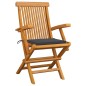 Gartenstühle mit Anthrazit Kissen 3 Stk. Massivholz Teak Gartenstühle mit Anthrazit Kissen 3 Stk. Massivholz Teak