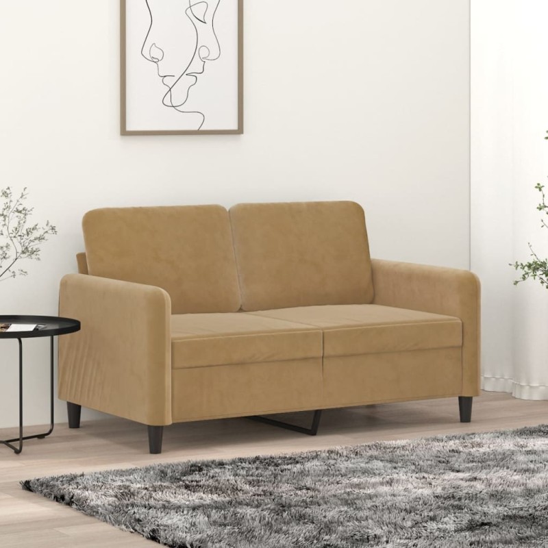 vidaXL 2-Sitzer-Sofa Braun 120 cm Samt vidaXL 2-Sitzer-Sofa Braun 120 cm Samt