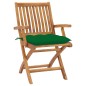 Gartenstühle 2 Stk. mit Grünen Kissen Massivholz Teak Gartenstühle 2 Stk. mit Grünen Kissen Massivholz Teak