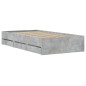 vidaXL Bettgestell mit Schubladen Betongrau 100x200 cm Holzwerkstoff vidaXL Bettgestell mit Schubladen Betongrau 100x200 cm Holzwerkstoff