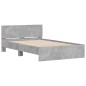 vidaXL Bettgestell mit Kopfteil Betongrau 120x190 cm vidaXL Bettgestell mit Kopfteil Betongrau 120x190 cm
