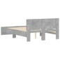 vidaXL Bettgestell mit Kopfteil Betongrau 120x190 cm vidaXL Bettgestell mit Kopfteil Betongrau 120x190 cm