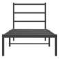 vidaXL Bettgestell mit Kopfteil Metall Schwarz 75x190 cm vidaXL Bettgestell mit Kopfteil Metall Schwarz 75x190 cm
