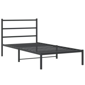 vidaXL Bettgestell mit Kopfteil Metall Schwarz 100x200 cm