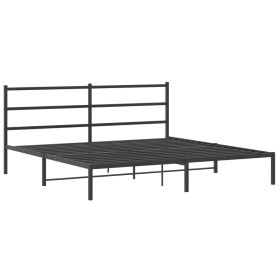 vidaXL Bettgestell mit Kopfteil Metall Schwarz 180x200 cm